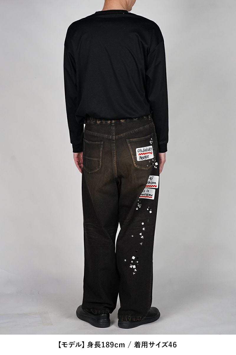 Maison MIHARA YASUHIRO(メゾン ミハラヤスヒロ) Embellished Sticker Denim Pants エンブリッシュ ステッカーデニムパンツ DENIM JEANS w STICKER A16PT025
