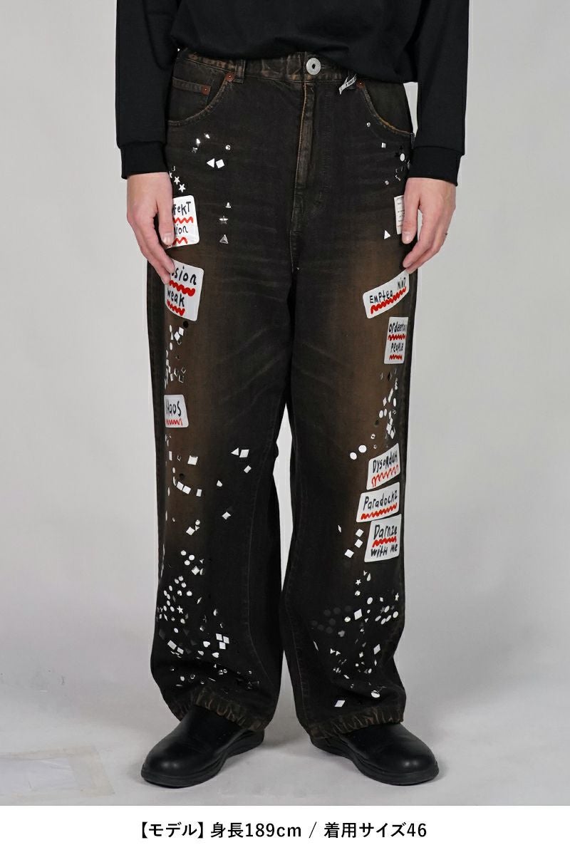 Maison MIHARA YASUHIRO(メゾン ミハラヤスヒロ) Embellished Sticker Denim Pants エンブリッシュ ステッカーデニムパンツ DENIM JEANS w STICKER A16PT025