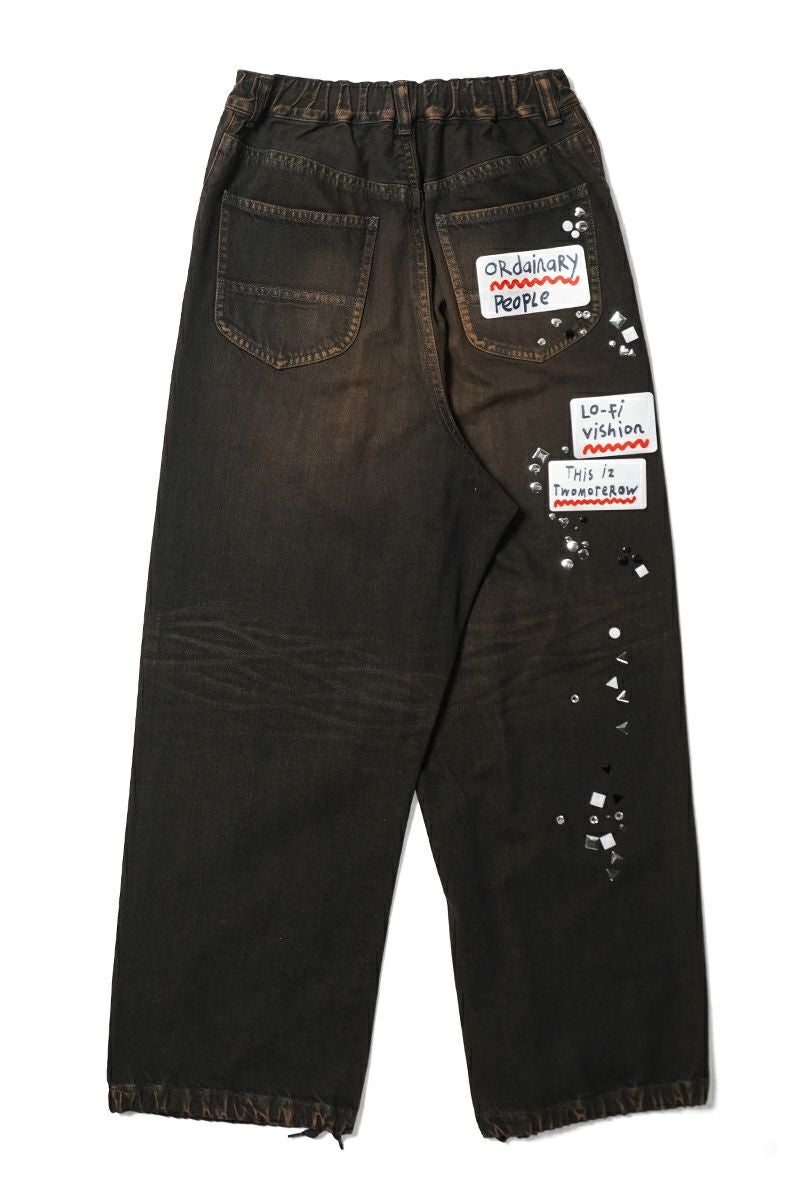 Maison MIHARA YASUHIRO(メゾン ミハラヤスヒロ) Embellished Sticker Denim Pants エンブリッシュ ステッカーデニムパンツ DENIM JEANS w STICKER A16PT025