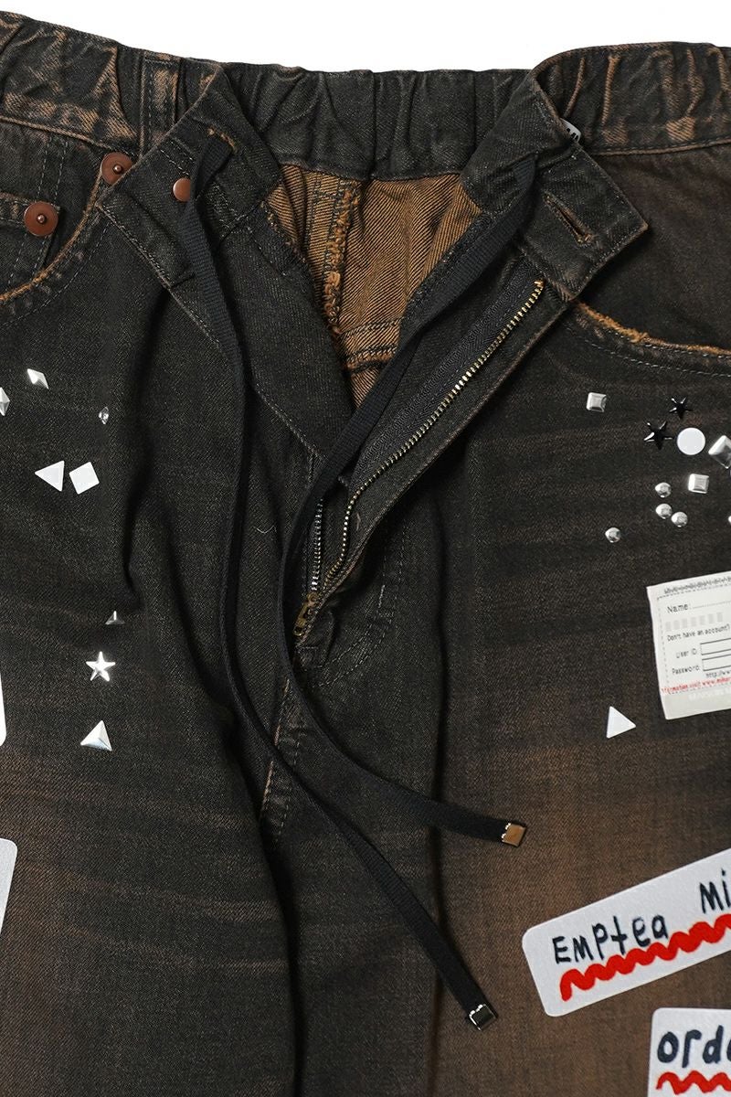 Maison MIHARA YASUHIRO(メゾン ミハラヤスヒロ) Embellished Sticker Denim Pants エンブリッシュ ステッカーデニムパンツ DENIM JEANS w STICKER A16PT025