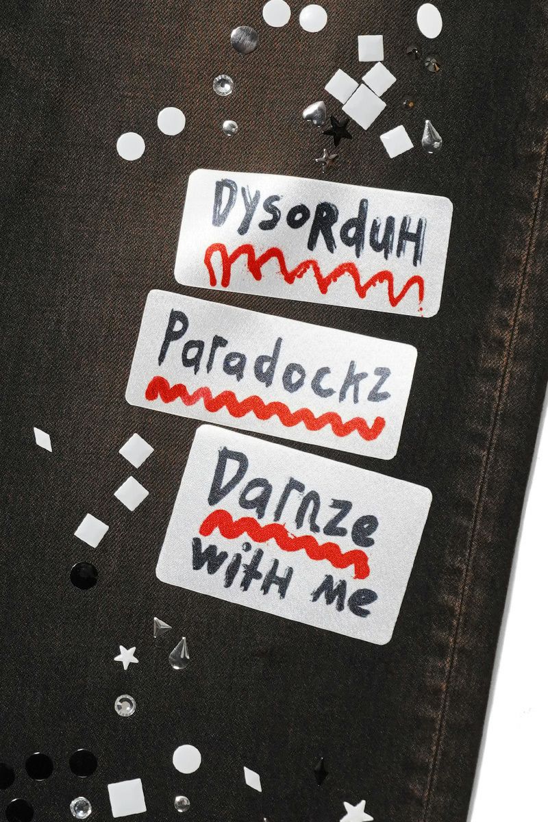 Maison MIHARA YASUHIRO(メゾン ミハラヤスヒロ) Embellished Sticker Denim Pants エンブリッシュ ステッカーデニムパンツ DENIM JEANS w STICKER A16PT025