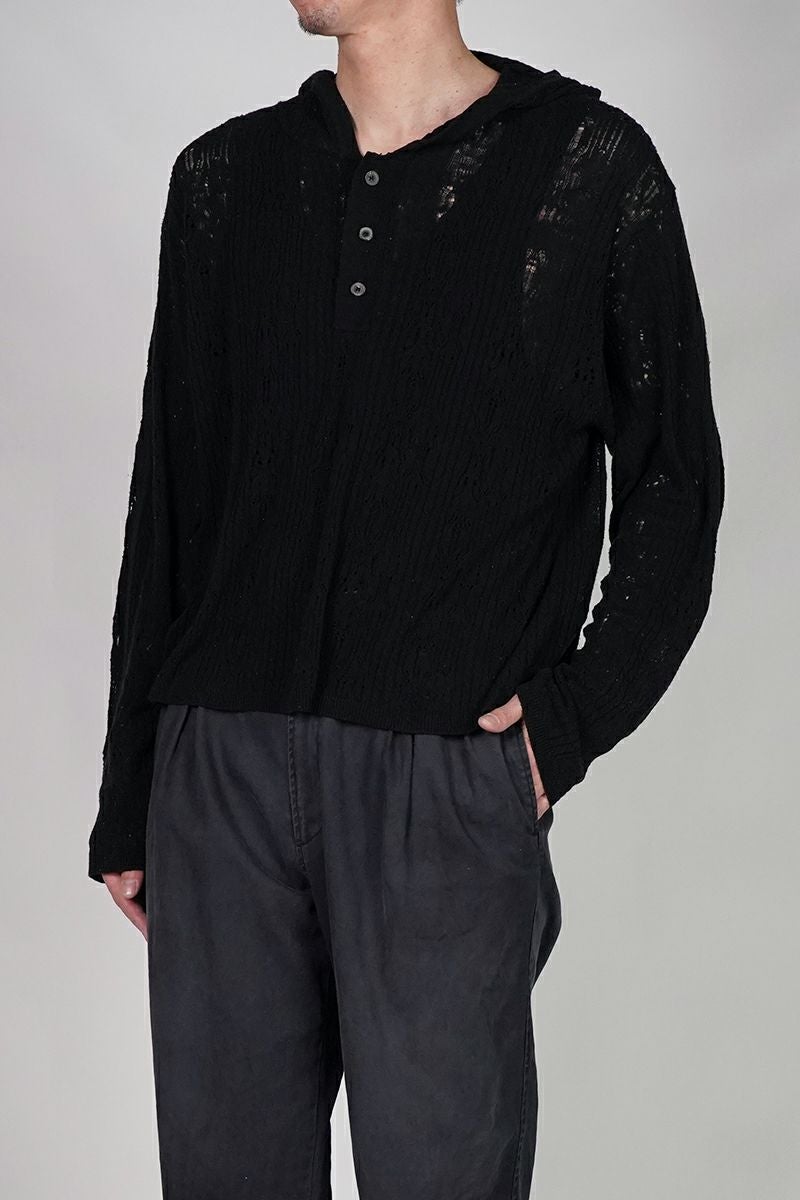 KAMIYA(カミヤ) Silk Lace Knit Hoodie シルクレースニットフーディー G16HD060