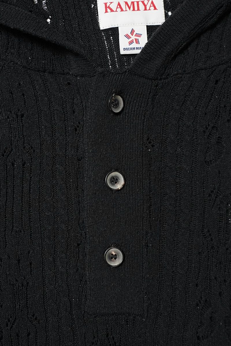 KAMIYA(カミヤ) Silk Lace Knit Hoodie シルクレースニットフーディー G16HD060