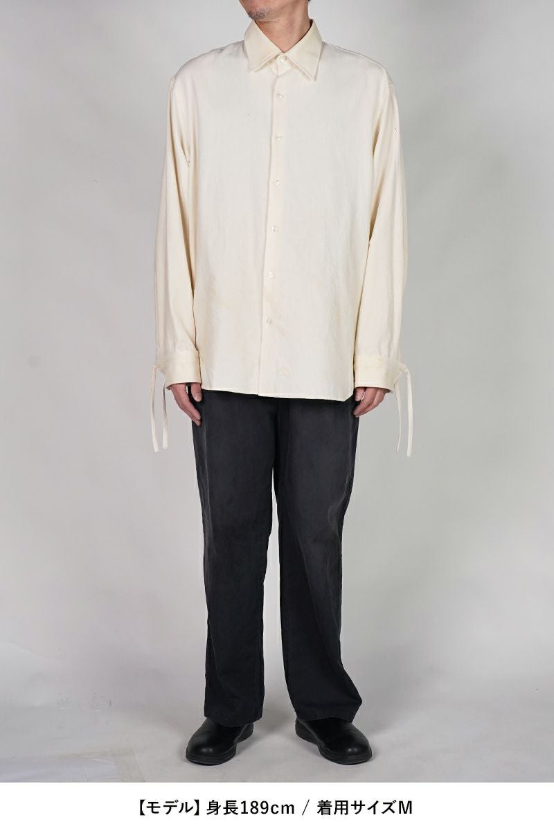 KAMIYA(カミヤ) Ash Fade Drawstring Cuff Shirt アッシュフェードドローストリングカットシャツ G16SH049