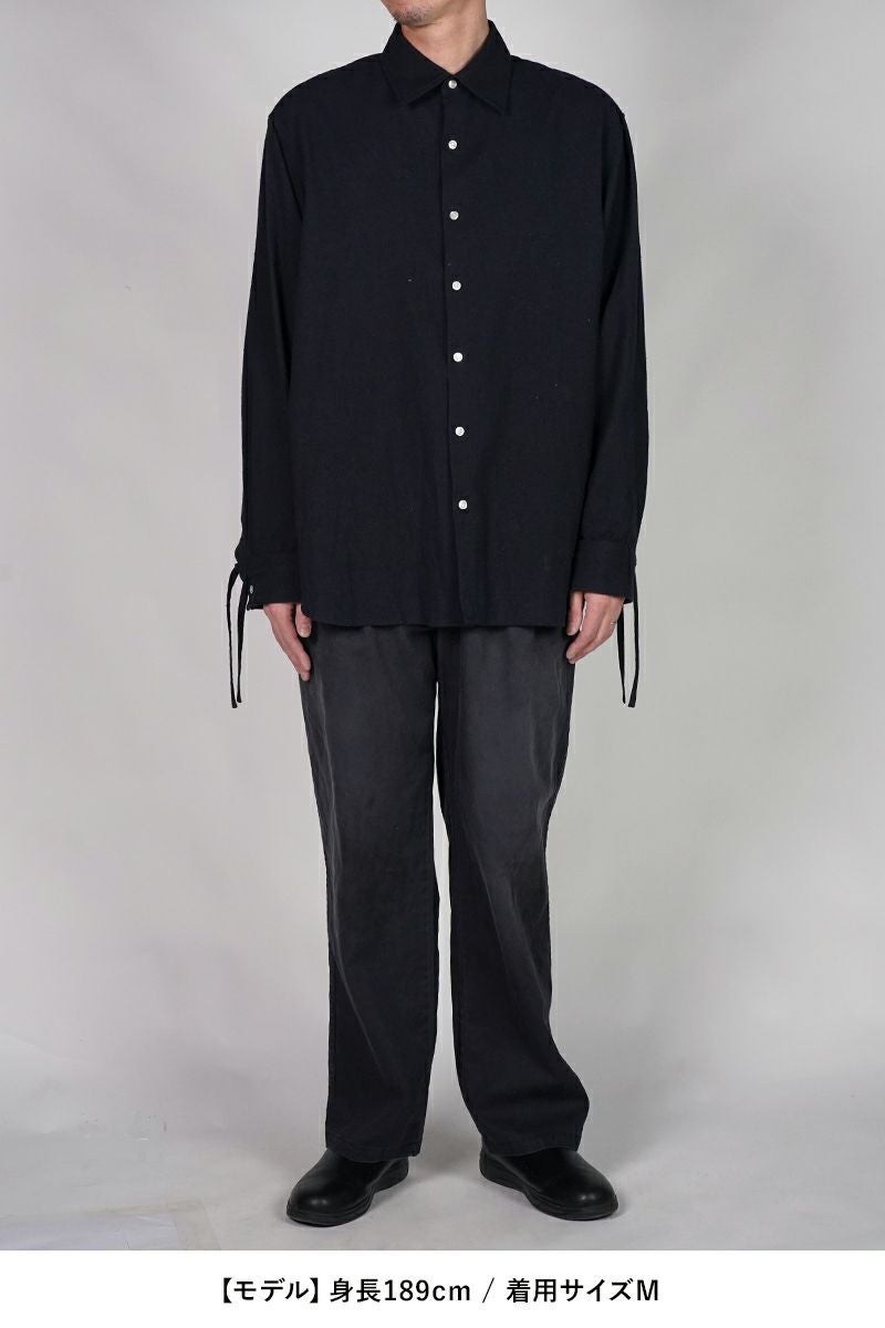 KAMIYA(カミヤ) Ash Fade Drawstring Cuff Shirt アッシュフェードドローストリングカットシャツ G16SH049