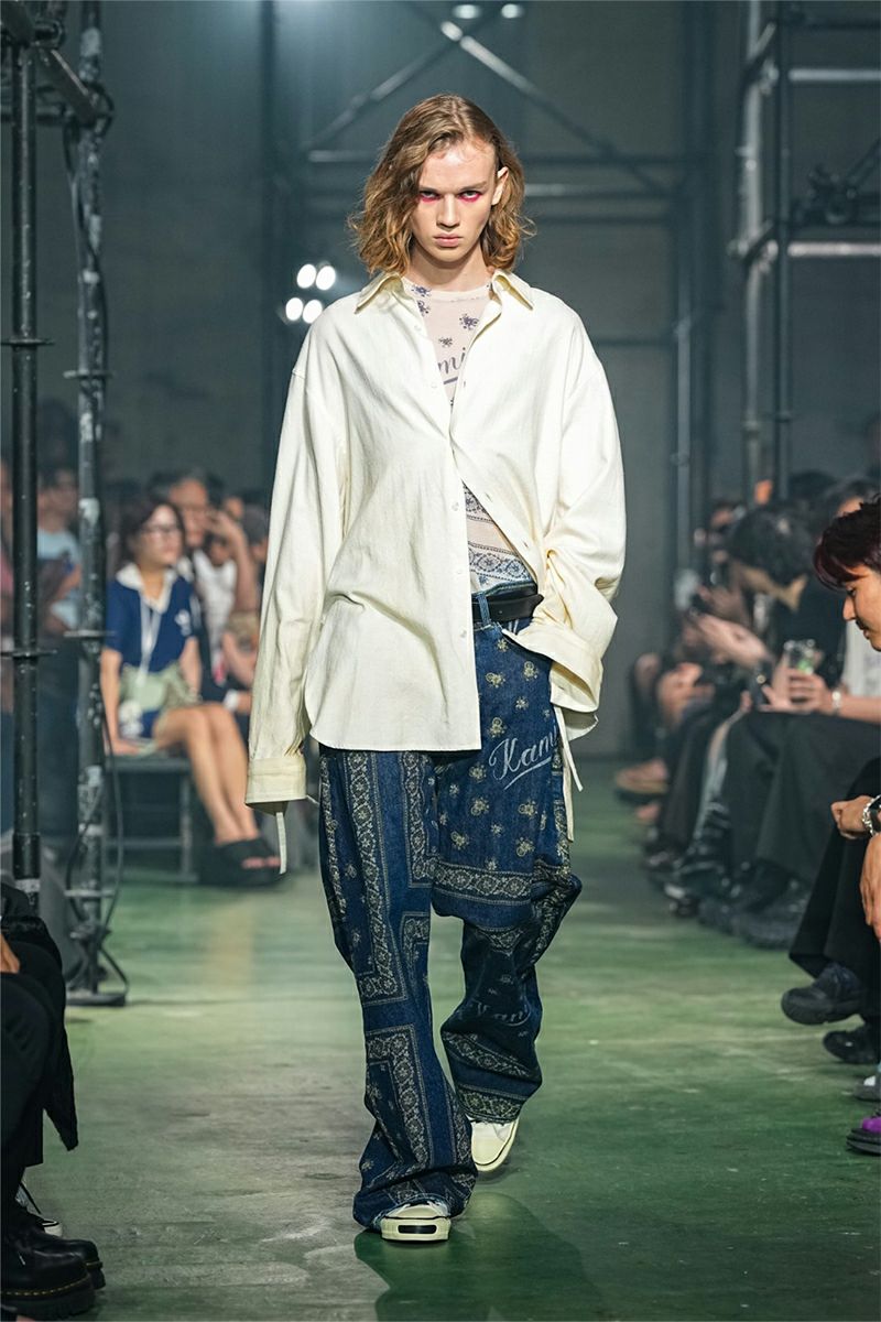 KAMIYA(カミヤ) Ash Fade Drawstring Cuff Shirt アッシュフェードドローストリングカットシャツ G16SH049