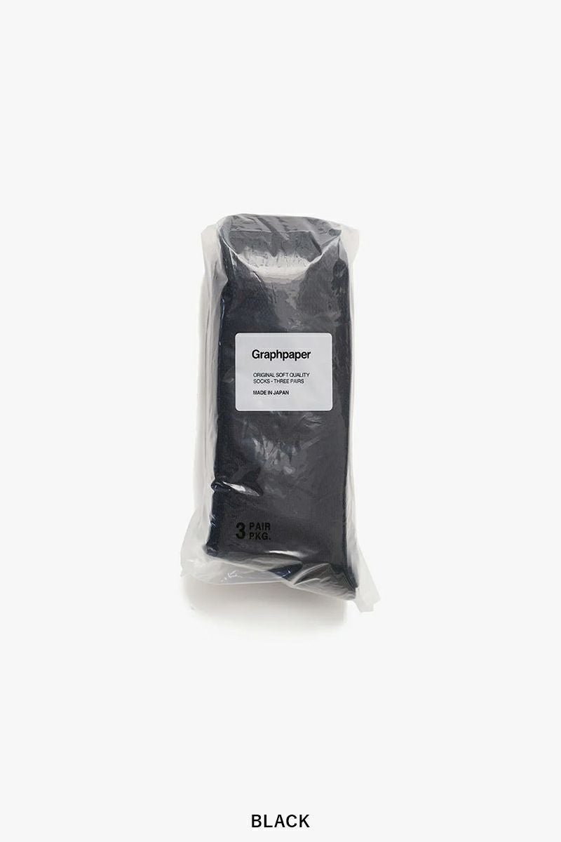 Graphpaper(グラフペーパー) Graphpaer 3-Pack Socks グラフペーパー 3パックソックス GU261-90286B