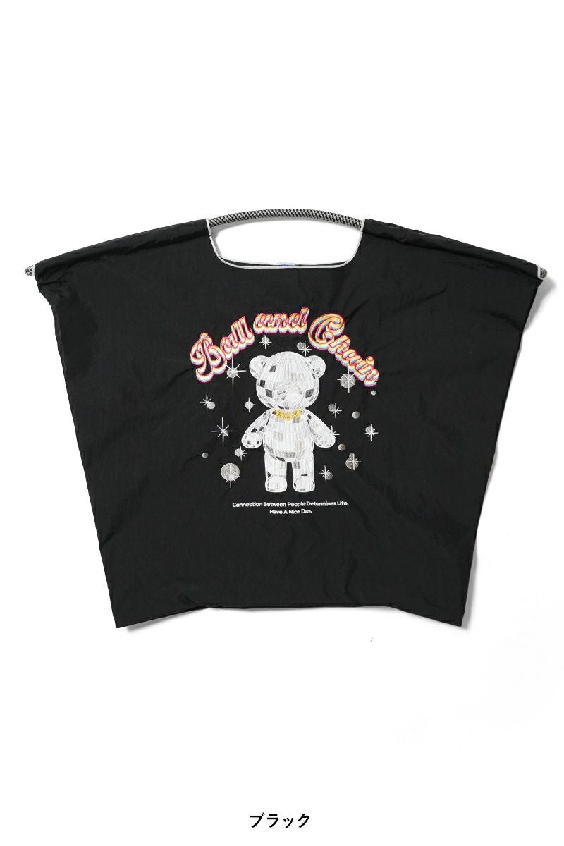 Ball & Chain(ボールアンドチェーン) MIRROR BALLE BEAR (L) ミラーボールベアー(L) ショッピングバック トートバッグ 301165