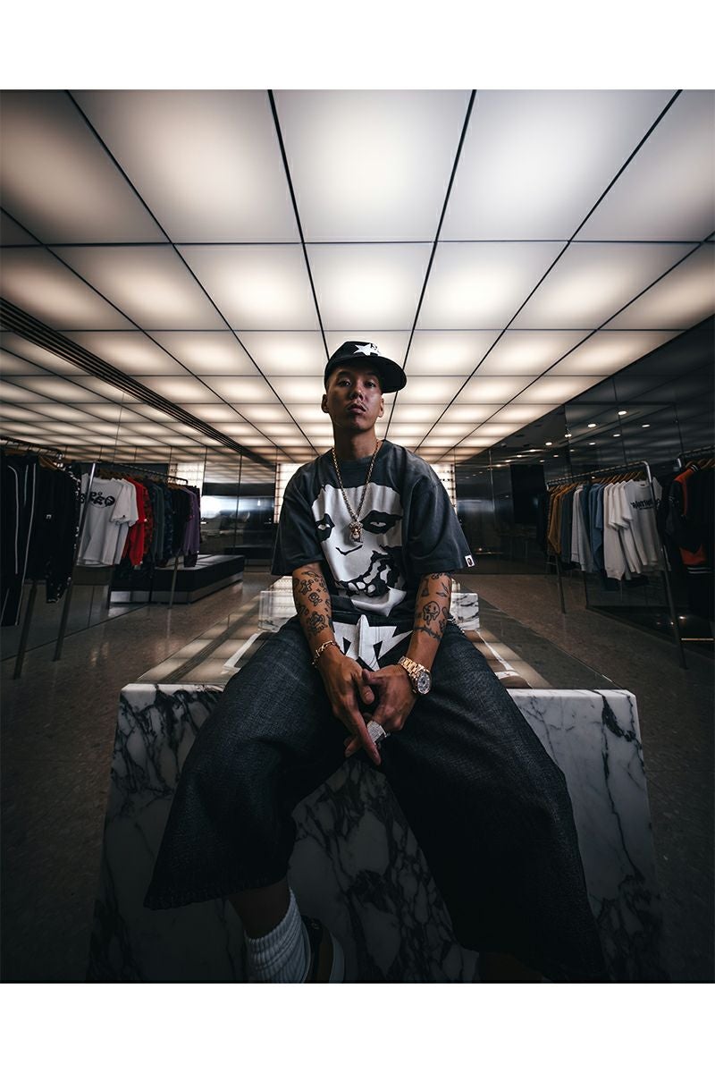 SAINT Mxxxxxx(セントマイケル) SM-MK8-0000-C49 / BAPE_SS T-SHIRT ALWAYS LOVE / BLACK ベイシングエイプTシャツ