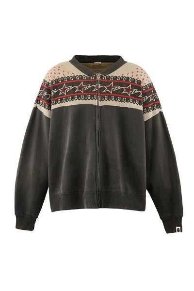 SAINT Mxxxxxx(セントマイケル) SM-MK8-0000-C52 / BAPE_ZIP CARDIGAN / CHARCOAL ベイシングエイプジップカーディガン