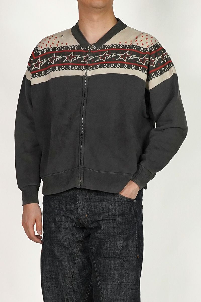 SAINT Mxxxxxx(セントマイケル) SM-MK8-0000-C52 / BAPE_ZIP CARDIGAN / CHARCOAL ベイシングエイプジップカーディガン