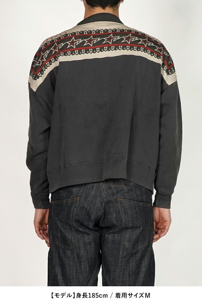 SAINT Mxxxxxx(セントマイケル) SM-MK8-0000-C52 / BAPE_ZIP CARDIGAN / CHARCOAL ベイシングエイプジップカーディガン