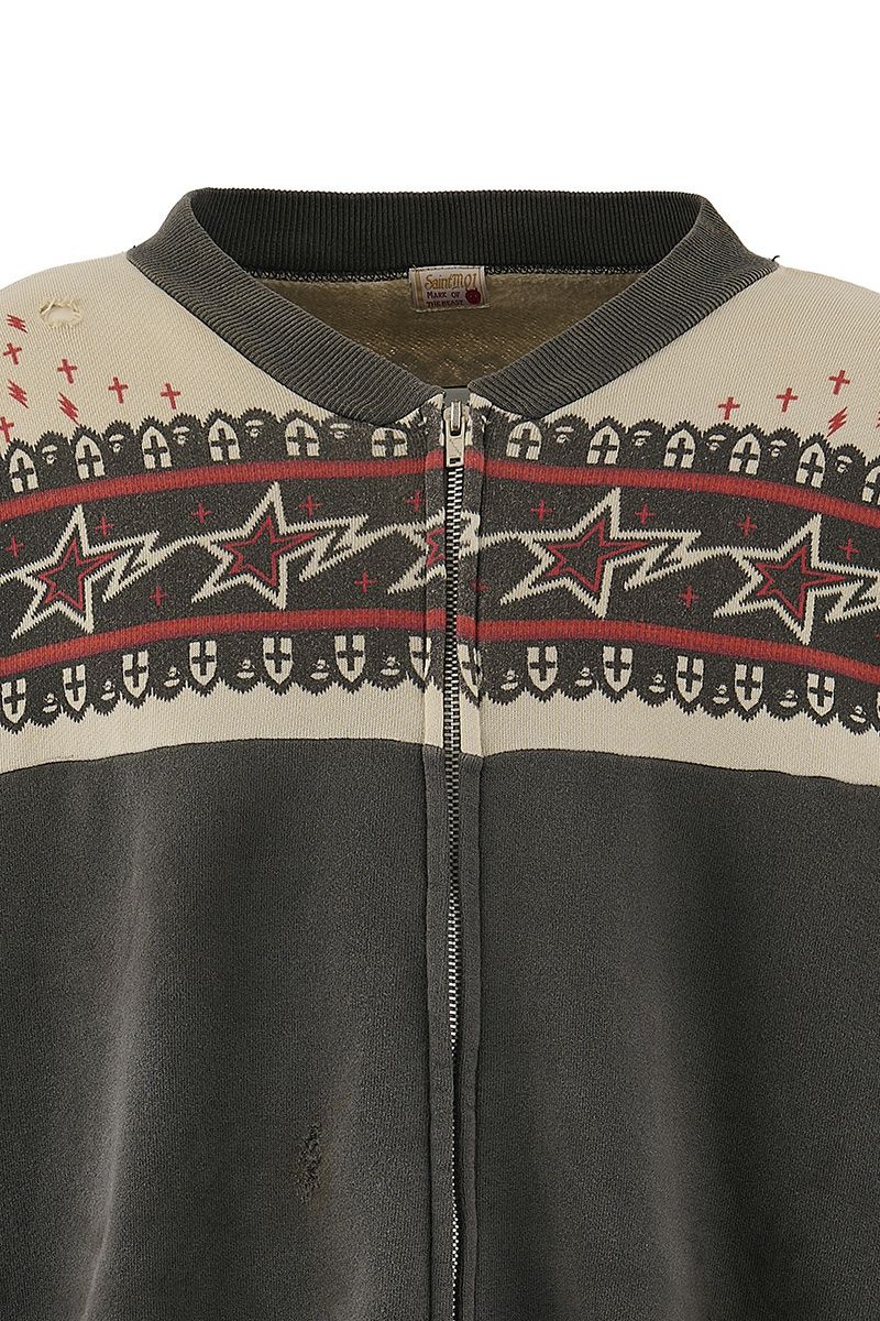 SAINT Mxxxxxx(セントマイケル) SM-MK8-0000-C52 / BAPE_ZIP CARDIGAN / CHARCOAL ベイシングエイプジップカーディガン