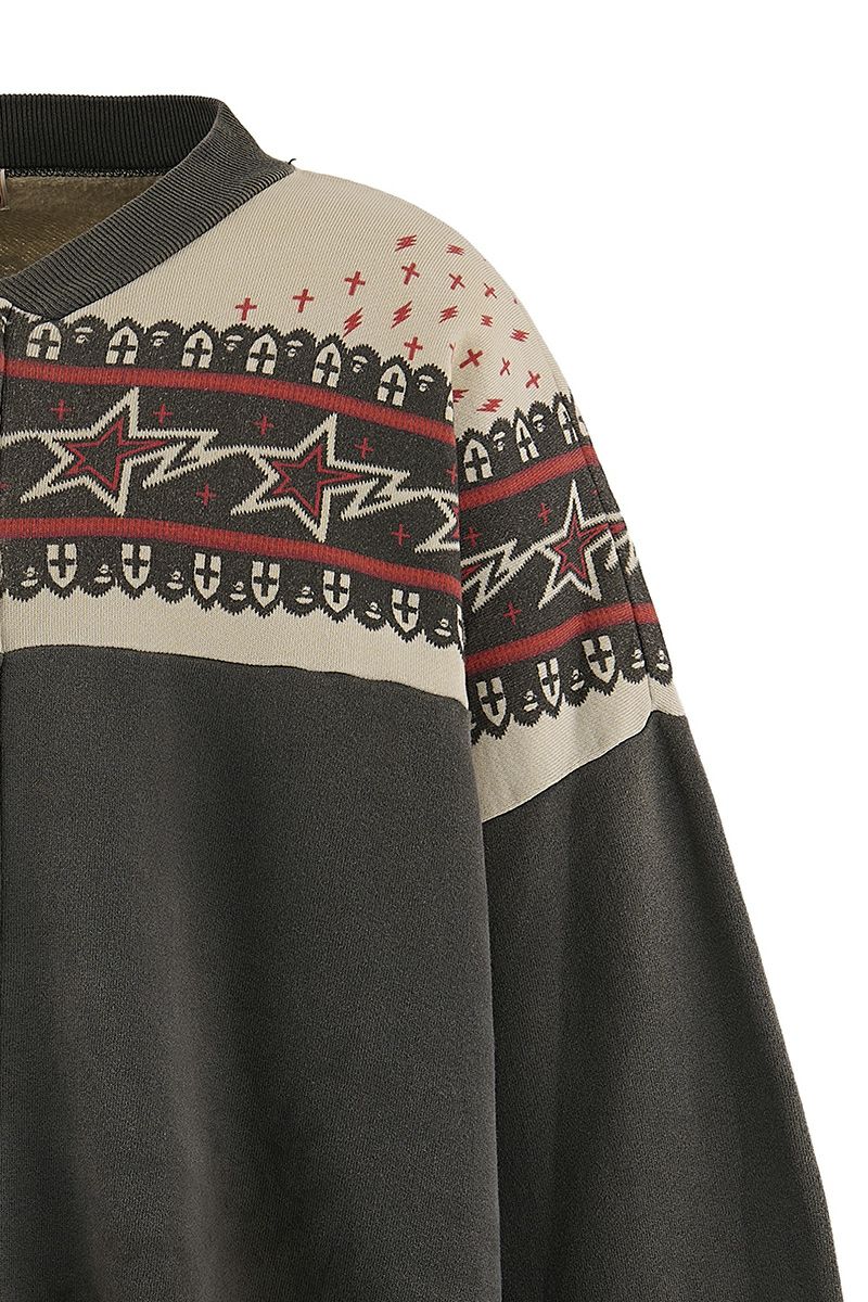 SAINT Mxxxxxx(セントマイケル) SM-MK8-0000-C52 / BAPE_ZIP CARDIGAN / CHARCOAL ベイシングエイプジップカーディガン