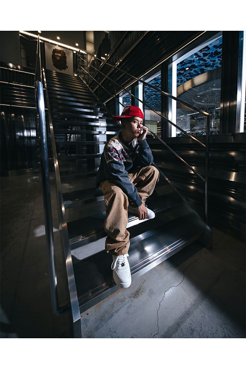 SAINT Mxxxxxx(セントマイケル) SM-MK8-0000-C52 / BAPE_ZIP CARDIGAN / CHARCOAL ベイシングエイプジップカーディガン