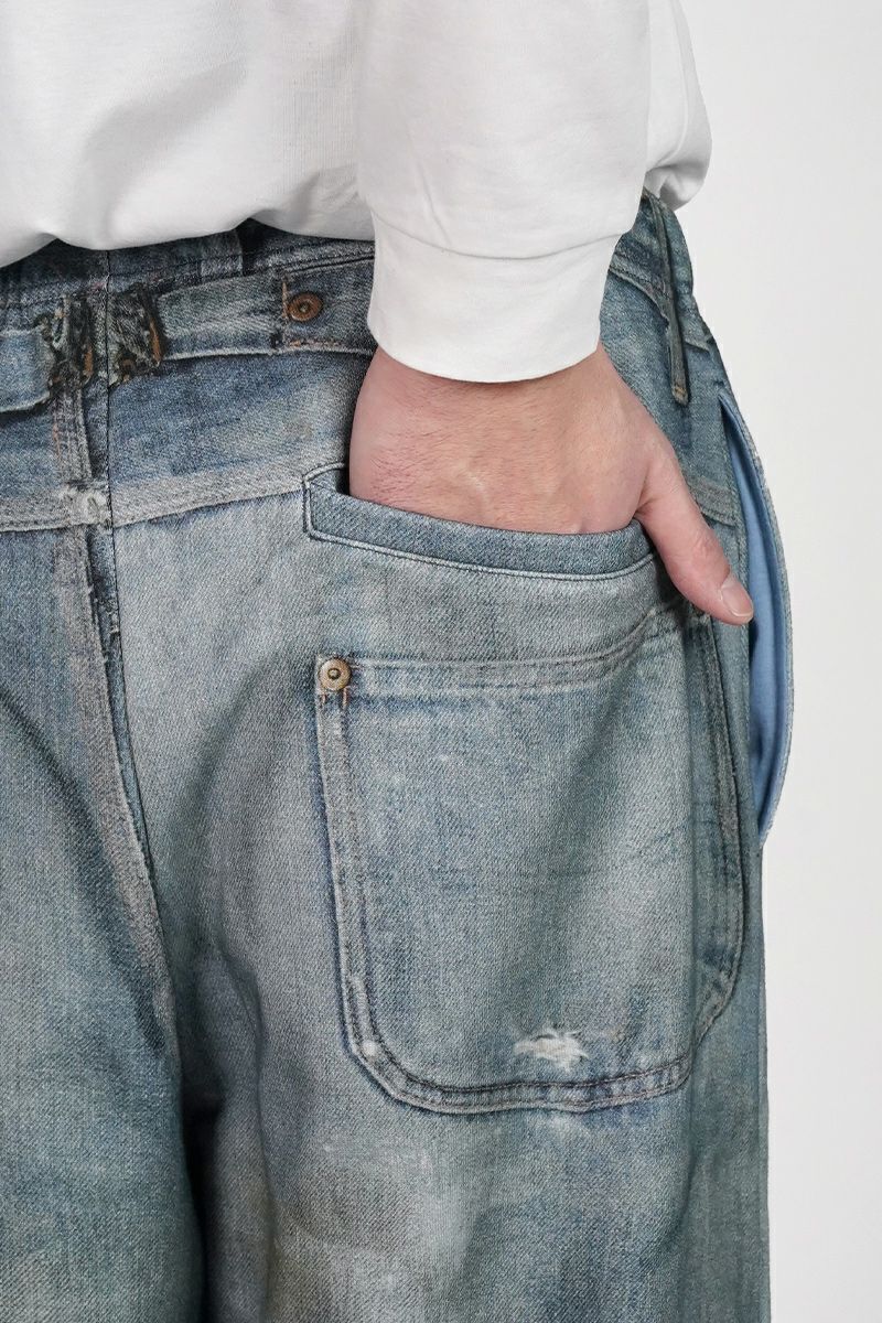 TOLQ(トルク) Trompe l'oeil Denim Sweat Pants トロンプルイユ デニムスウェットパンツ 26-1303