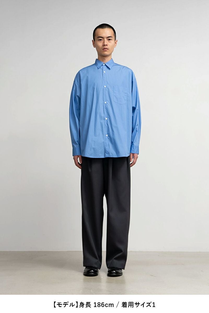 Graphpaper(グラフペーパー) Broad L/S Oversized Regular Collar Shirt ブロード長袖オーバーサイズレギュラーカラーシャツ GM261-50001B