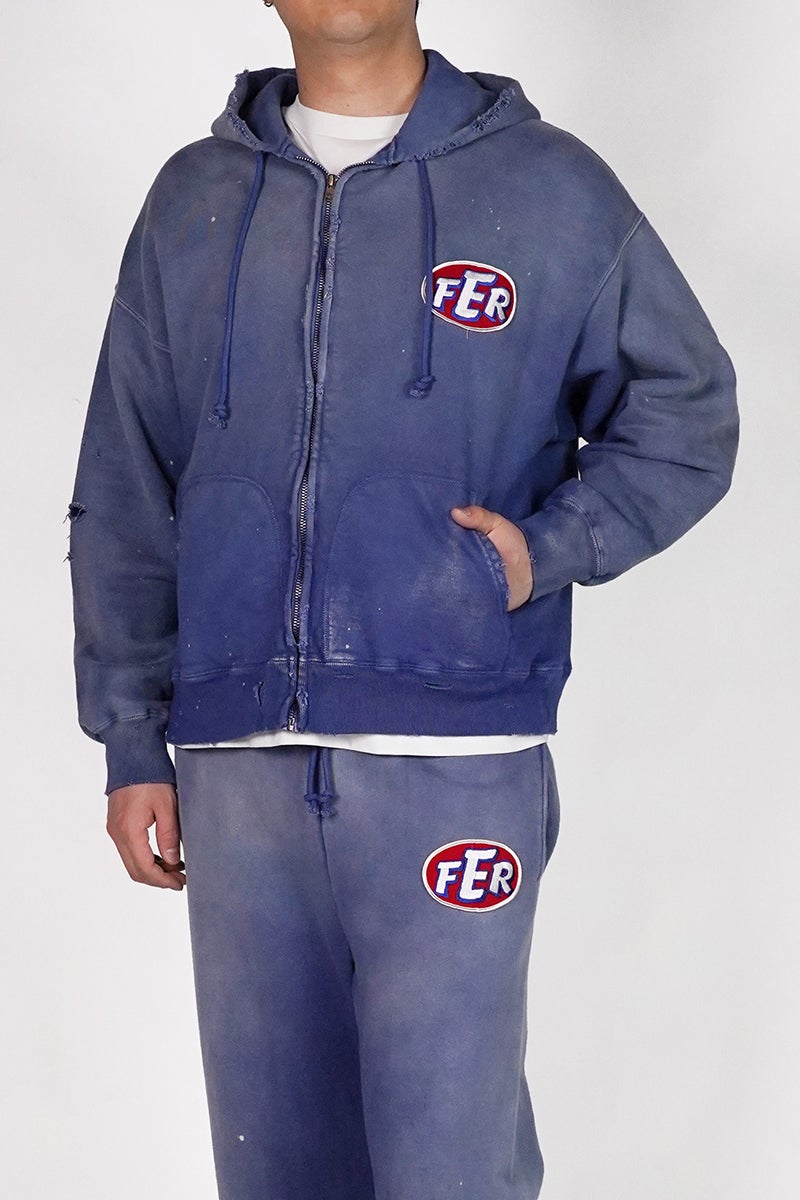 BOWWOW(バウワウ) FER MOTORSPORT ZIP HOODIE AGED モータースポーツジップフーディー エイジド BW261-FMSZH