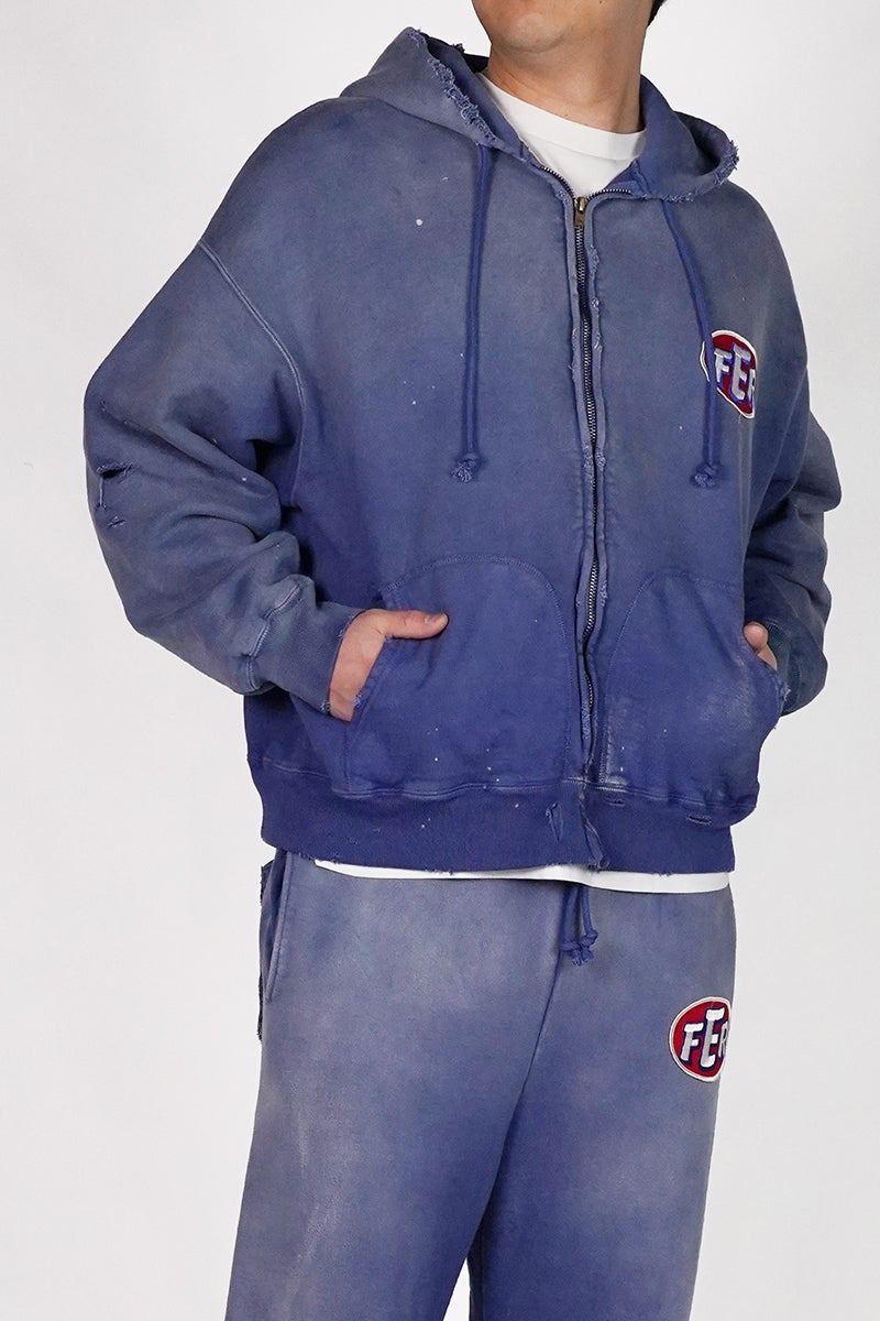 BOWWOW(バウワウ) FER MOTORSPORT ZIP HOODIE AGED モータースポーツジップフーディー エイジド BW261-FMSZH