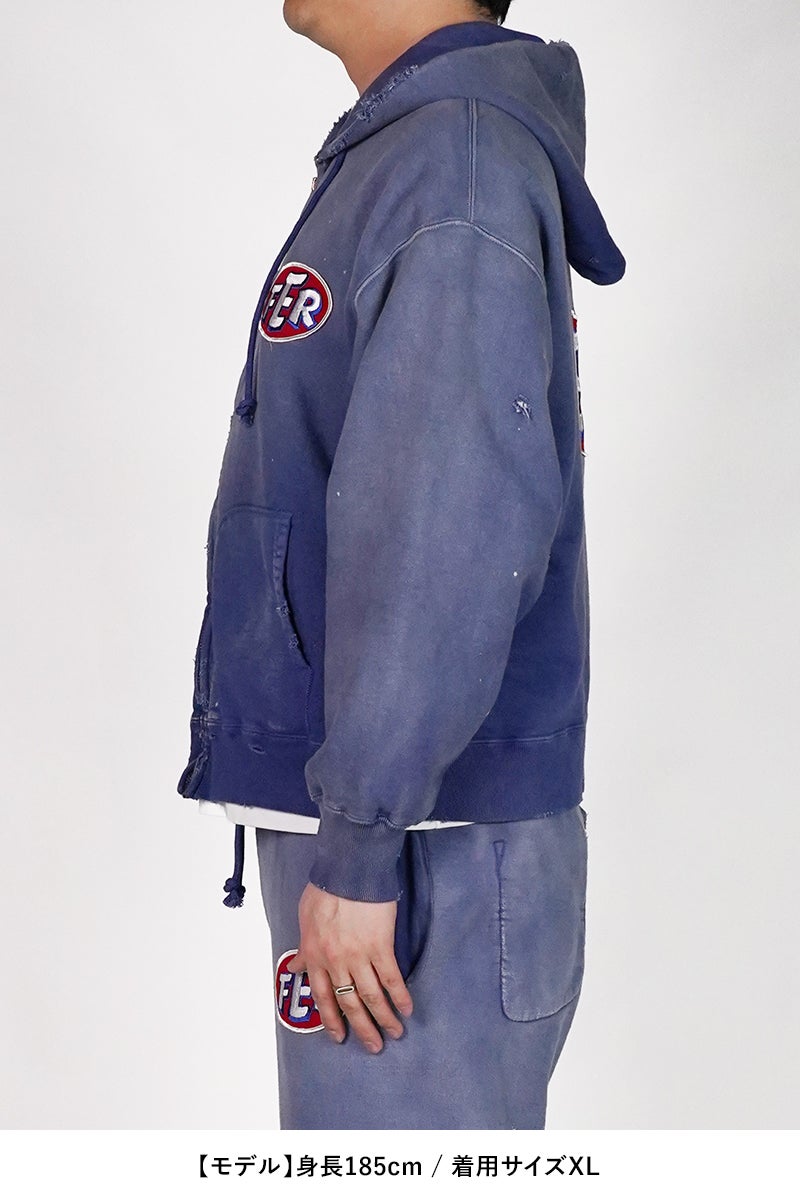 BOWWOW(バウワウ) FER MOTORSPORT ZIP HOODIE AGED モータースポーツジップフーディー エイジド BW261-FMSZH