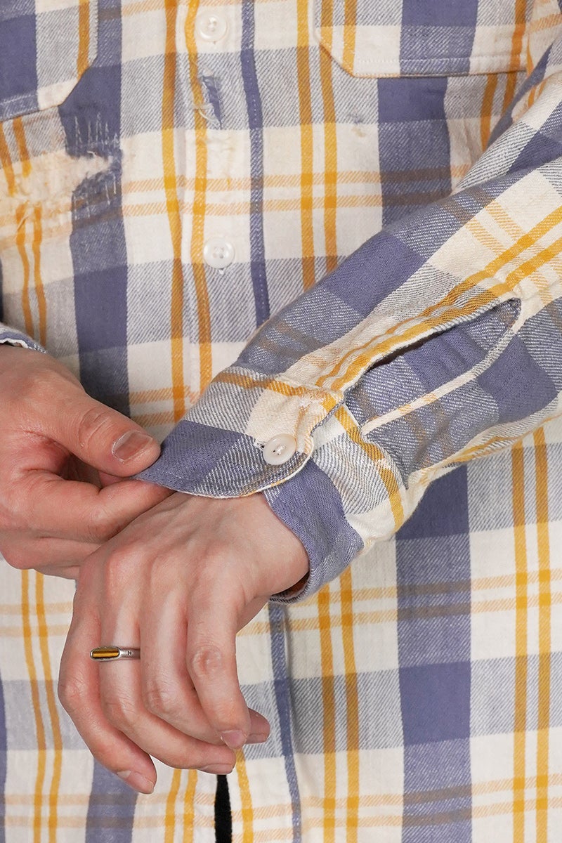 BOWWOW(バウワウ) UNIQUE POCKET CHECKED FLANNEL SHIRT AGED ユニークポケットチェックフランネルシャツ エイジド BW261-UPFSA