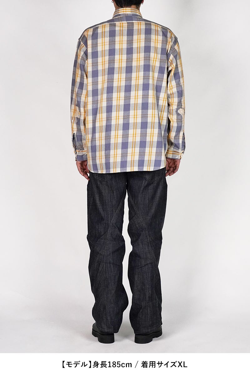 BOWWOW(バウワウ) UNIQUE POCKET CHECKED FLANNEL SHIRT AGED ユニークポケットチェックフランネルシャツ エイジド BW261-UPFSA