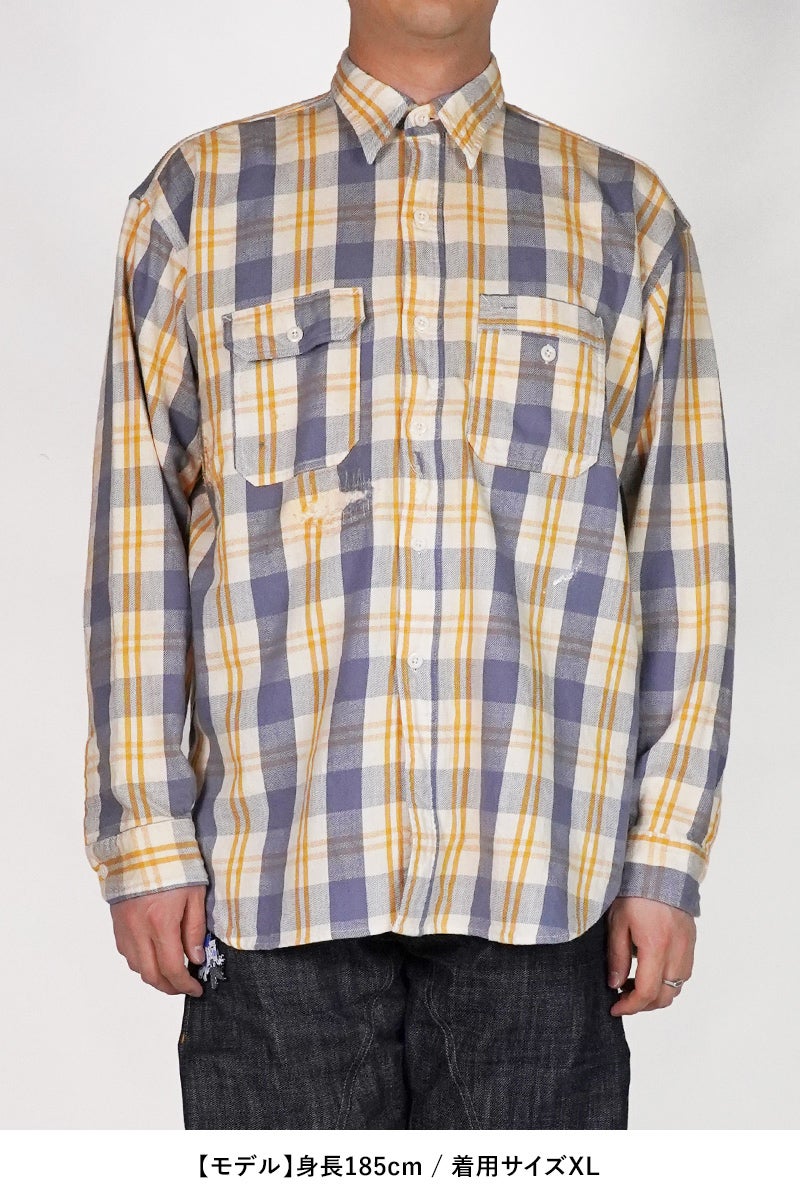 BOWWOW(バウワウ) UNIQUE POCKET CHECKED FLANNEL SHIRT AGED ユニークポケットチェックフランネルシャツ エイジド BW261-UPFSA