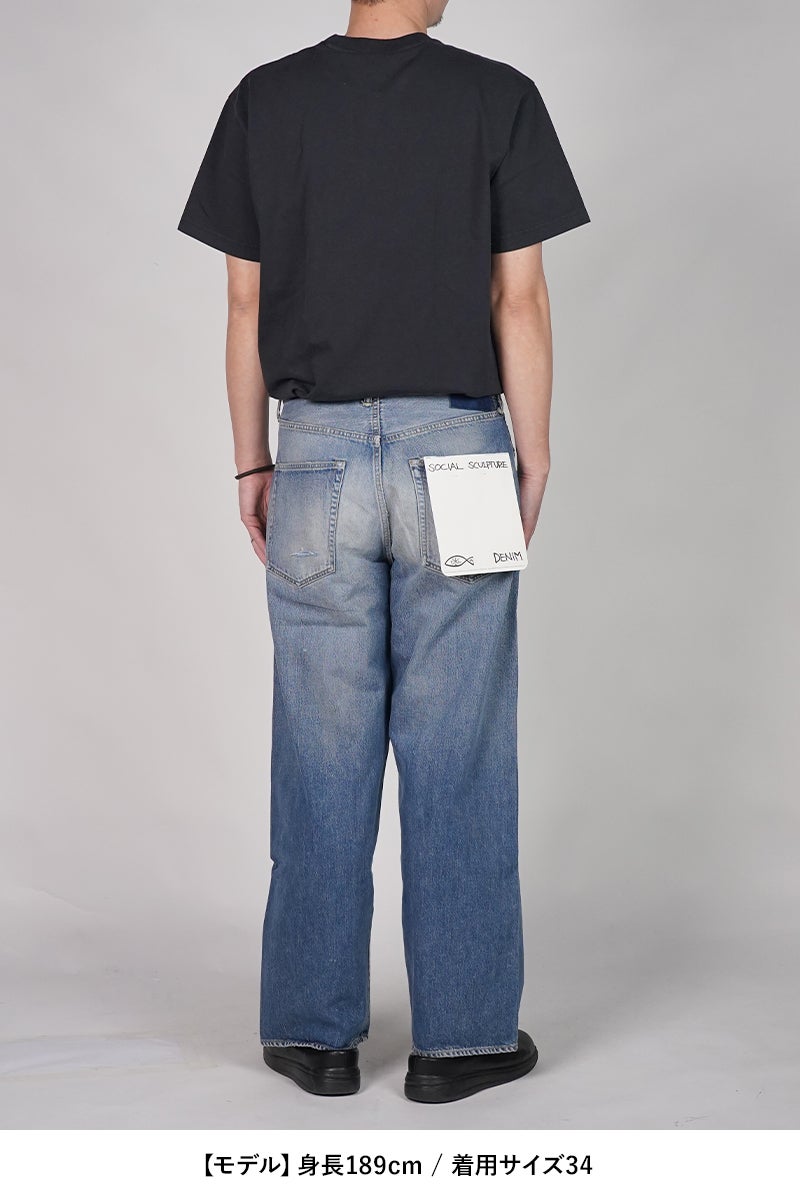 visvim(ビズビム) SOCIAL SCULPTURE 01 EX WIDE DMGD-43 ソーシャルスカルプチャー エクストラワイド 5ポケットデニムパンツ 0126105005007