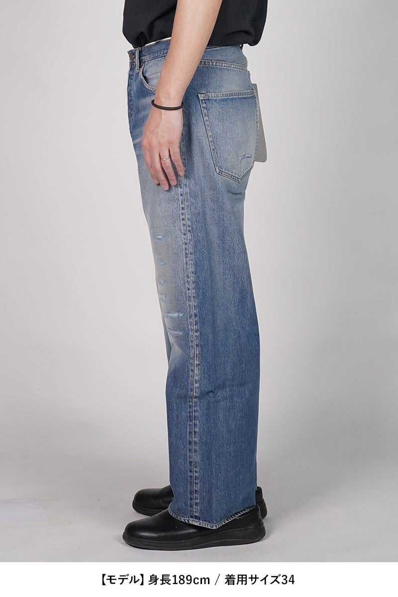 visvim(ビズビム) SOCIAL SCULPTURE 01 EX WIDE DMGD-43 ソーシャルスカルプチャー エクストラワイド 5ポケットデニムパンツ 0126105005007