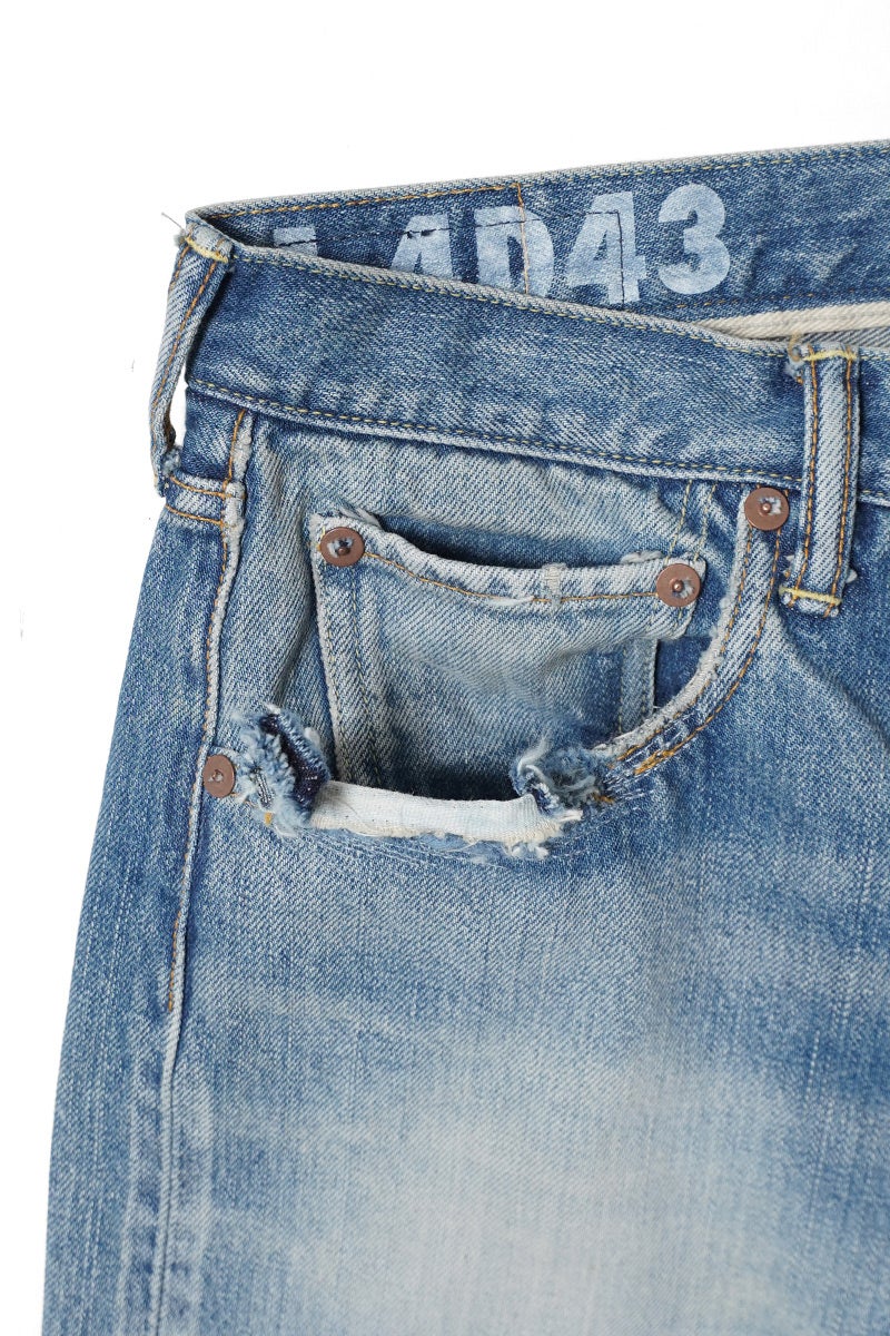 visvim(ビズビム) SOCIAL SCULPTURE 01 EX WIDE DMGD-43 ソーシャルスカルプチャー エクストラワイド 5ポケットデニムパンツ 0126105005007