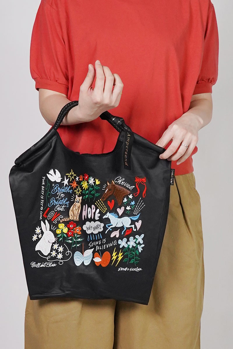 Ball & Chain(ボールアンドチェーン) × Ampersand(アンパサンド) WL S.HOPE ウォッシャブルレザー セキネホープ ショッピングバック トートバッグ 380005