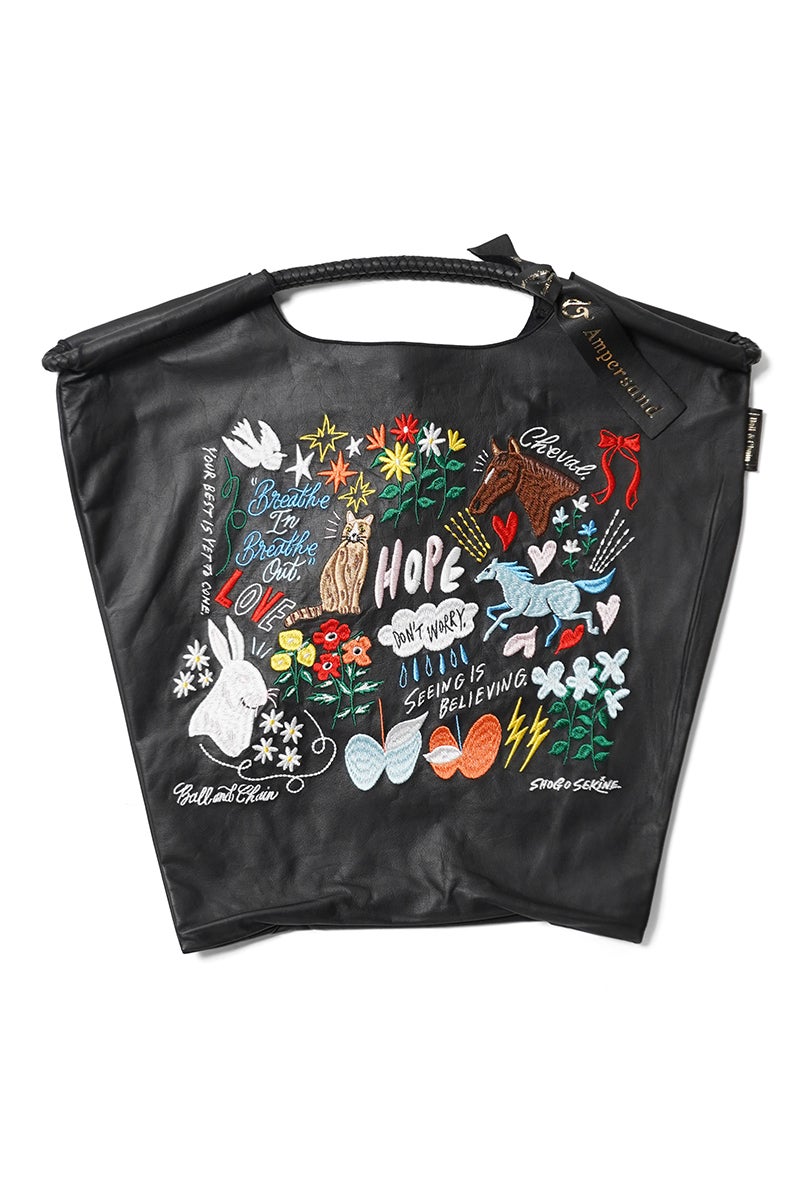 Ball & Chain(ボールアンドチェーン) × Ampersand(アンパサンド) WL S.HOPE ウォッシャブルレザー セキネホープ ショッピングバック トートバッグ 380005