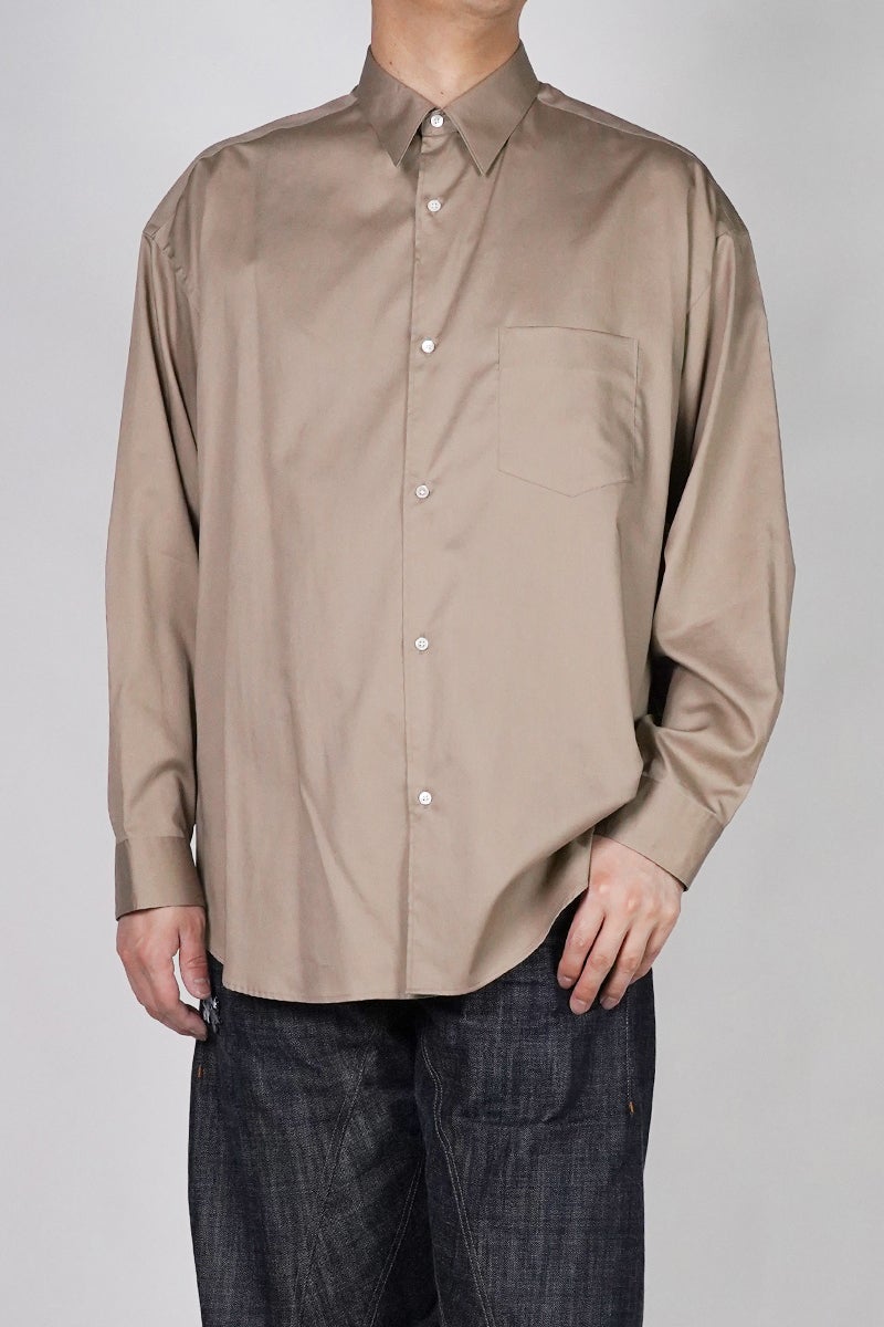 Graphpaper(グラフペーパー) Silicon Poplin Oversized Regular Collar Shirt シリコンポプリンレギュラーカラーシャツ GM261-50180