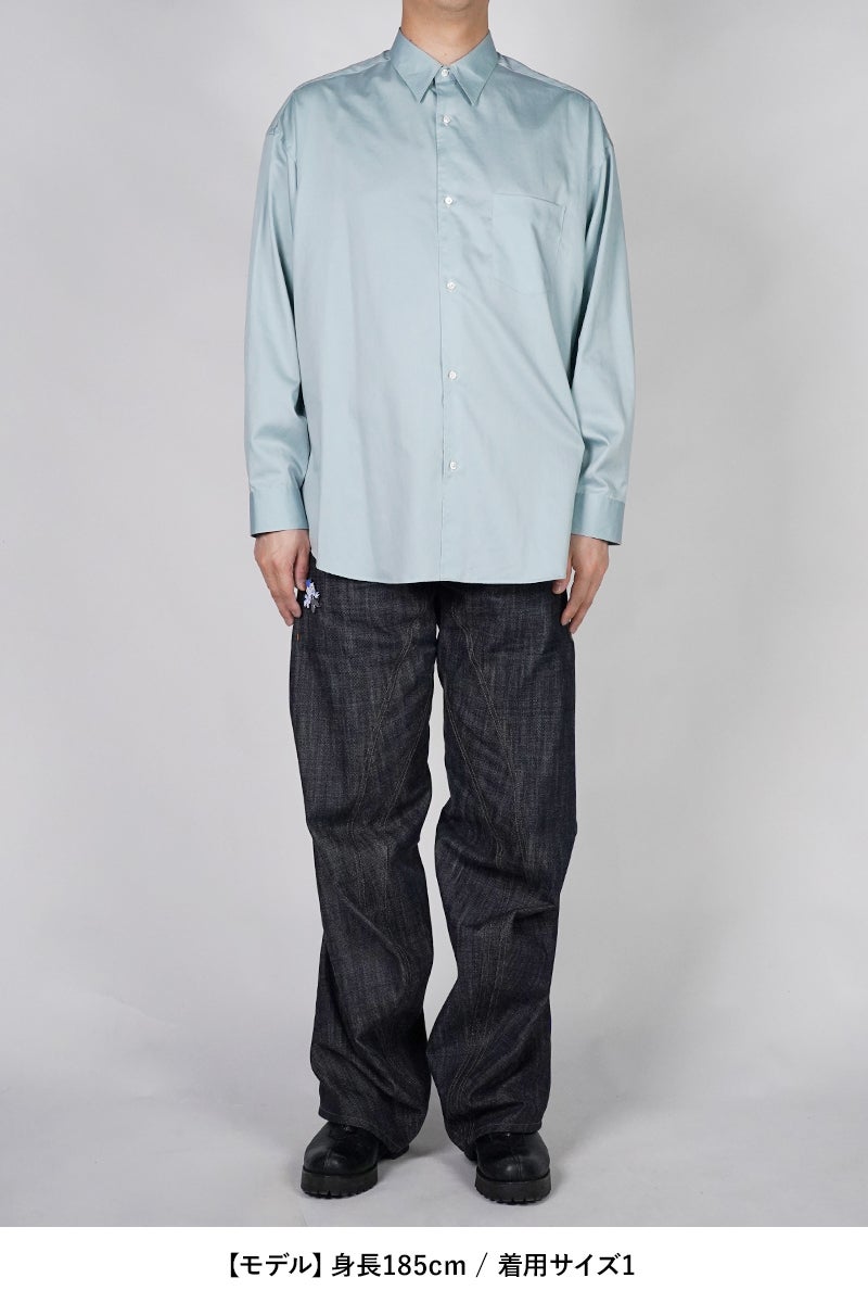 Graphpaper(グラフペーパー) Silicon Poplin Oversized Regular Collar Shirt シリコンポプリンレギュラーカラーシャツ GM261-50180