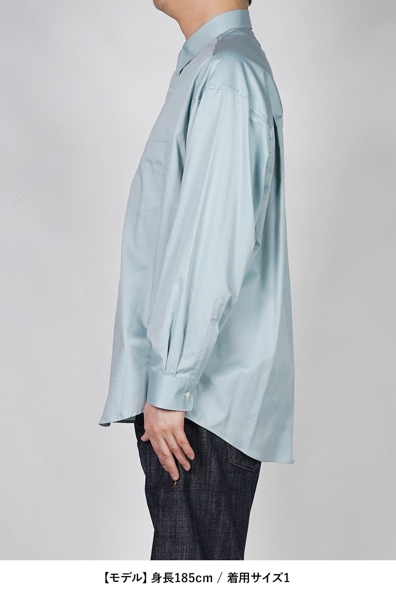 Graphpaper(グラフペーパー) Silicon Poplin Oversized Regular Collar Shirt シリコンポプリンレギュラーカラーシャツ GM261-50180