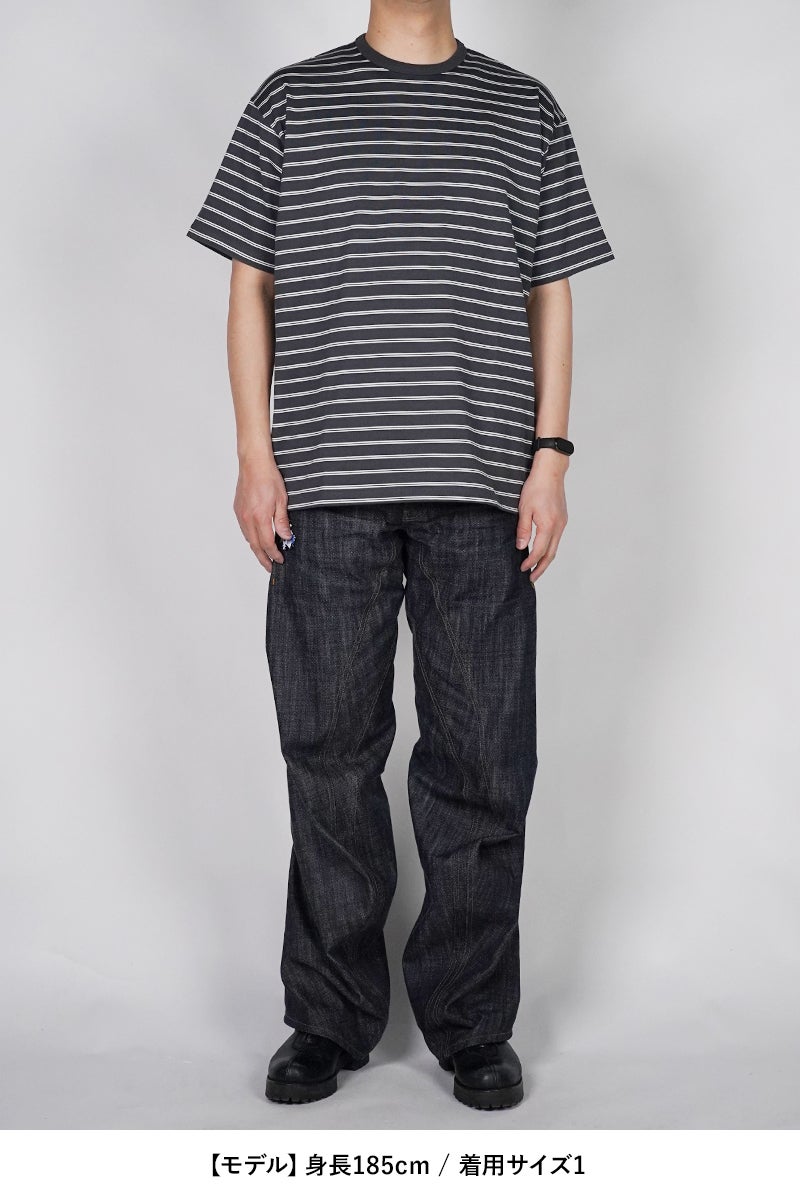 Graphpaper(グラフペーパー) Tri Spun Border S/S Tee トリスパンボーダー半袖Tシャツ GU261-70120B