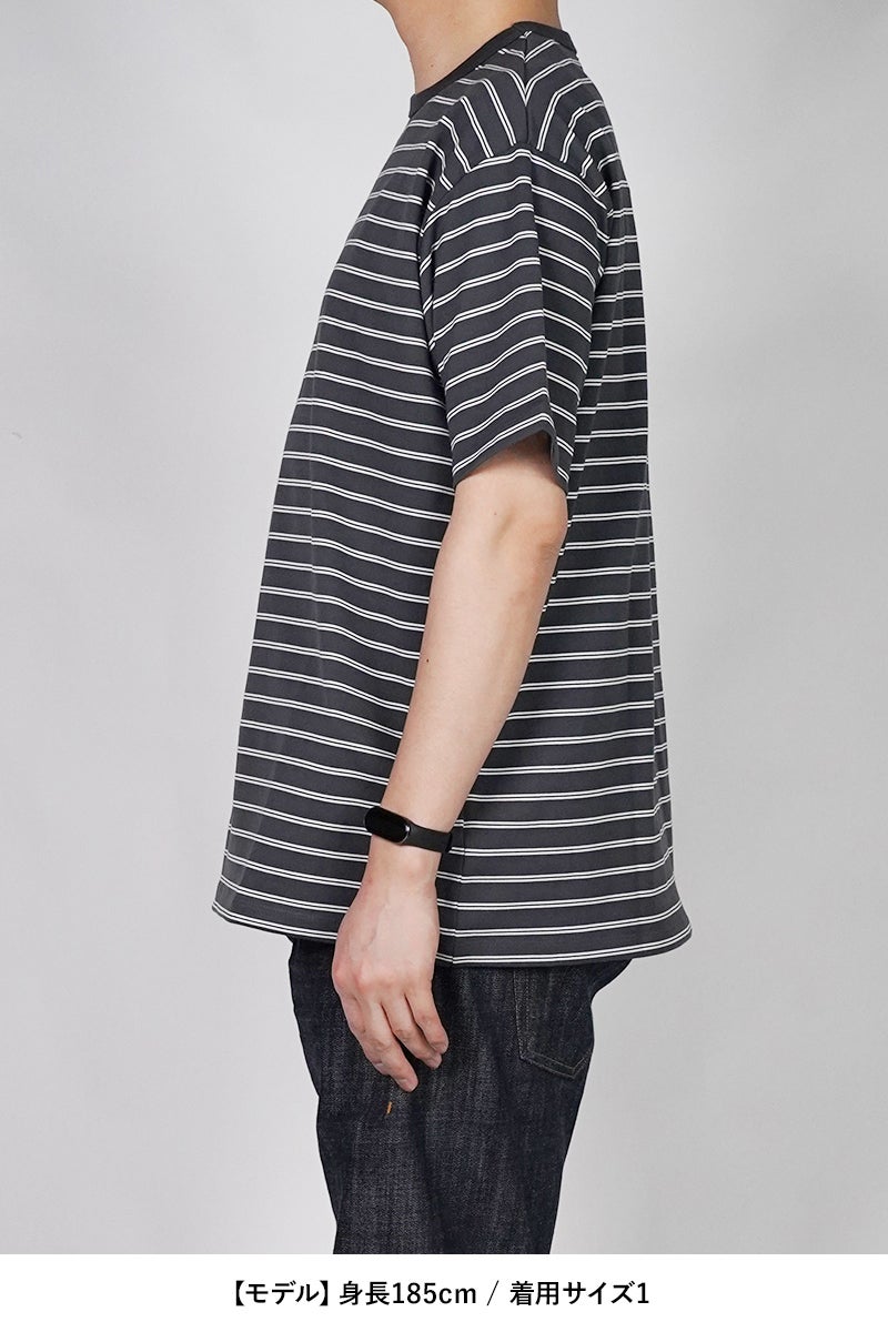 Graphpaper(グラフペーパー) Tri Spun Border S/S Tee トリスパンボーダー半袖Tシャツ GU261-70120B