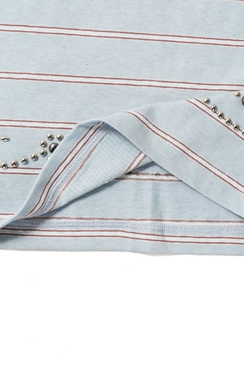 DAIRIKU(ダイリク) "Waist Studs" Border H-S Tee ウエストスタッズ ボーダーTシャツ 26SS C3