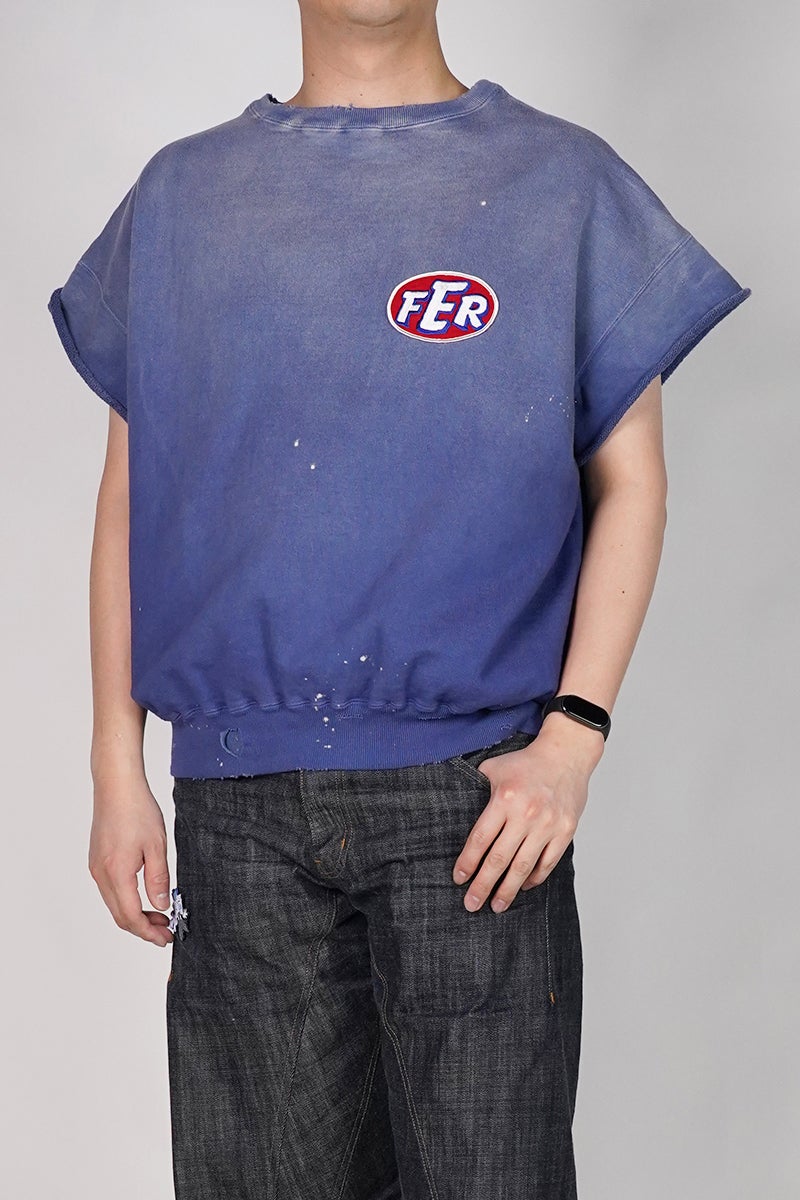 BOWWOW(バウワウ) FER PATCHED SS SWEATSHIRT AGED パッチ半袖スウェットシャツ エイジド BW261-FPSSS