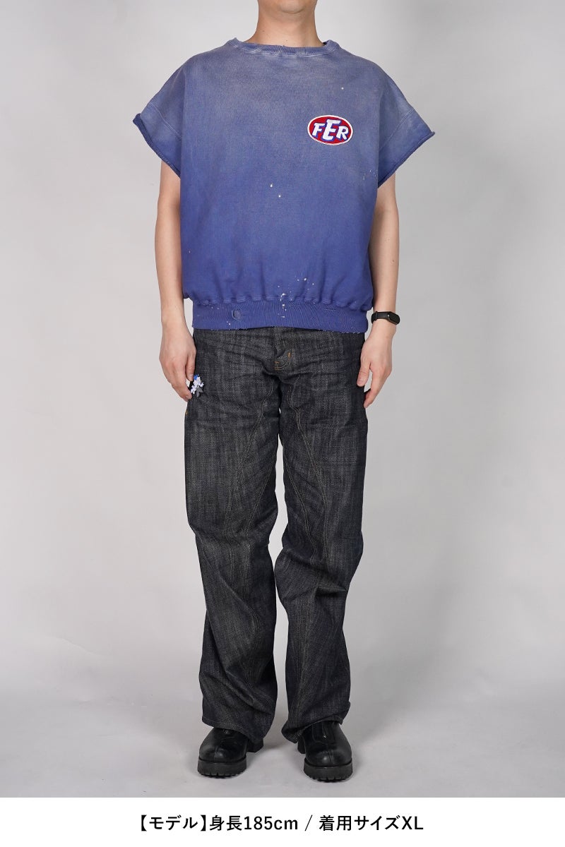 BOWWOW(バウワウ) FER PATCHED SS SWEATSHIRT AGED パッチ半袖スウェットシャツ エイジド BW261-FPSSS