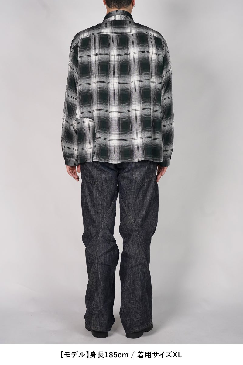 BOWWOW(バウワウ) REMADE RAYON PLAID SHIRT AGED リメイドレーヨンプレイドシャツ エイジド BW261-RRPS