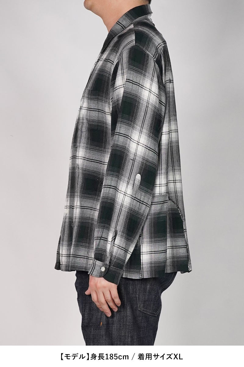 BOWWOW(バウワウ) REMADE RAYON PLAID SHIRT AGED リメイドレーヨンプレイドシャツ エイジド BW261-RRPS