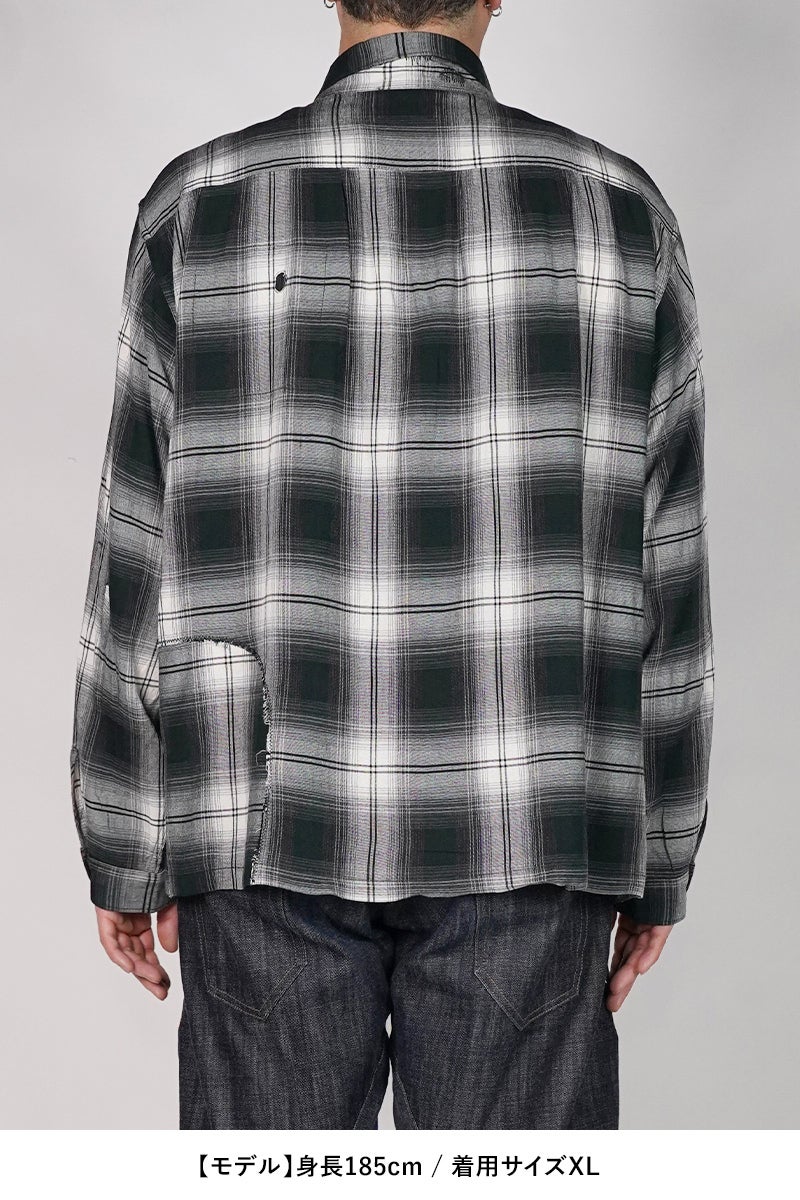 BOWWOW(バウワウ) REMADE RAYON PLAID SHIRT AGED リメイドレーヨンプレイドシャツ エイジド BW261-RRPS