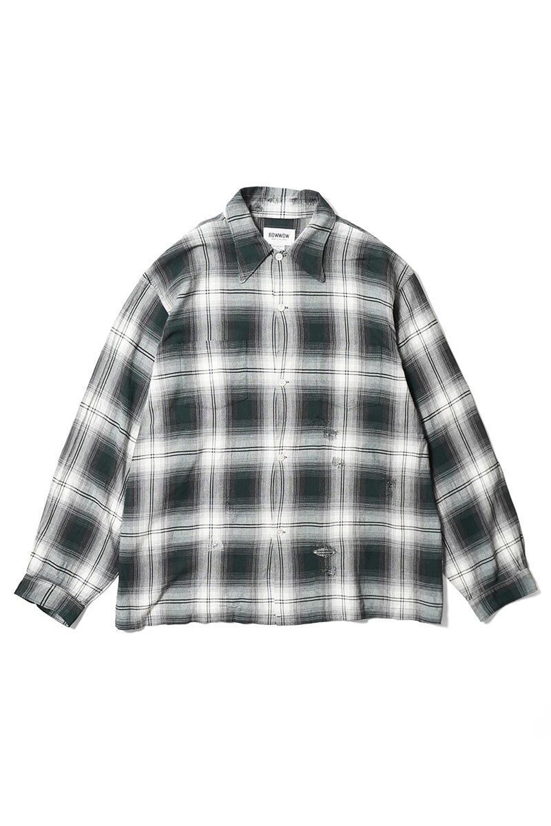 BOWWOW(バウワウ) REMADE RAYON PLAID SHIRT AGED リメイドレーヨンプレイドシャツ エイジド BW261-RRPS