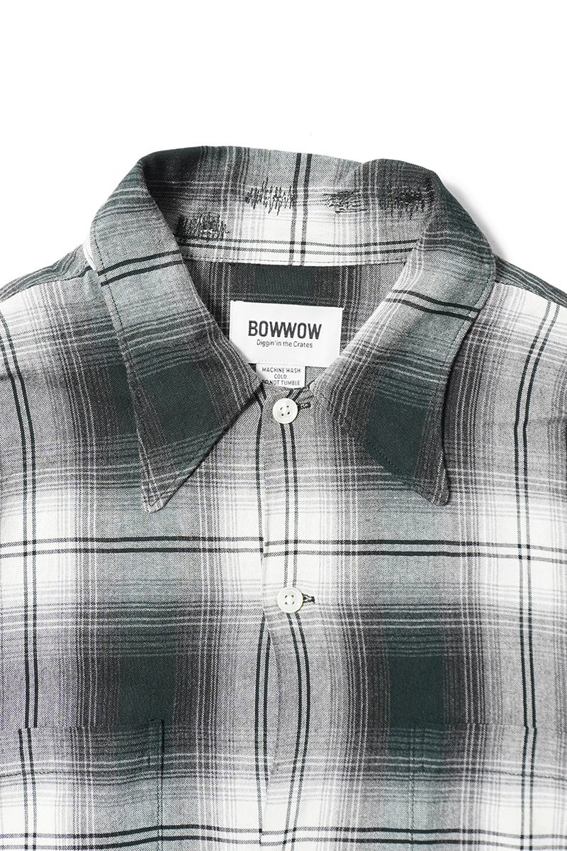 BOWWOW(バウワウ) REMADE RAYON PLAID SHIRT AGED リメイドレーヨンプレイドシャツ エイジド BW261-RRPS