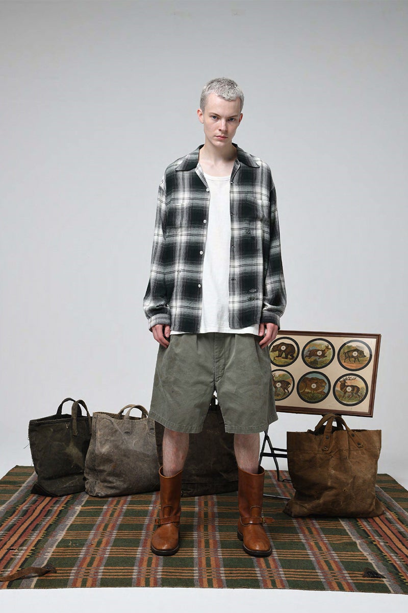 BOWWOW(バウワウ) REMADE RAYON PLAID SHIRT AGED リメイドレーヨンプレイドシャツ エイジド BW261-RRPS