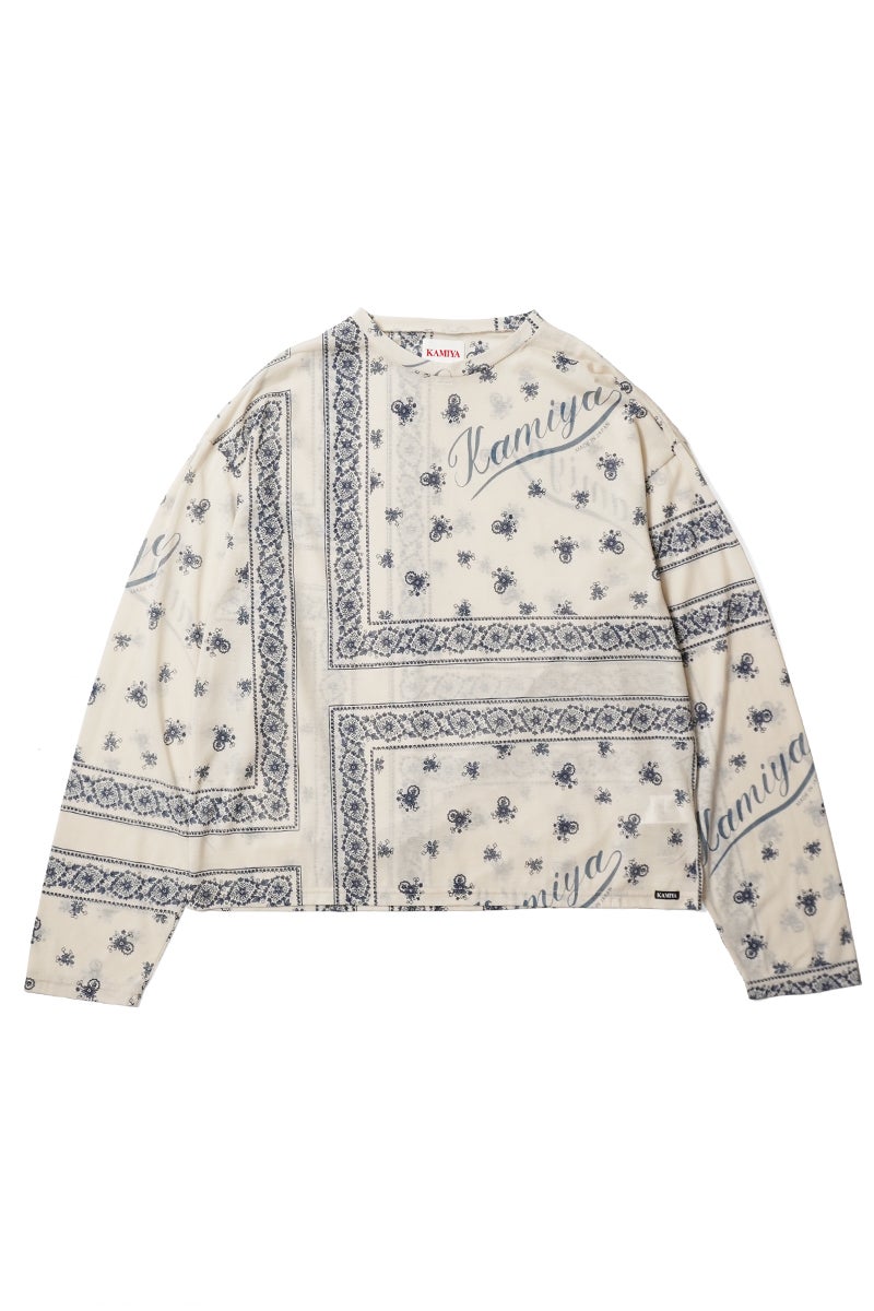 KAMIYA(カミヤ) Bandana Print Sheer Jersey L/S Tee バンダナプリントシアージャージー長袖Tシャツ G16LT079