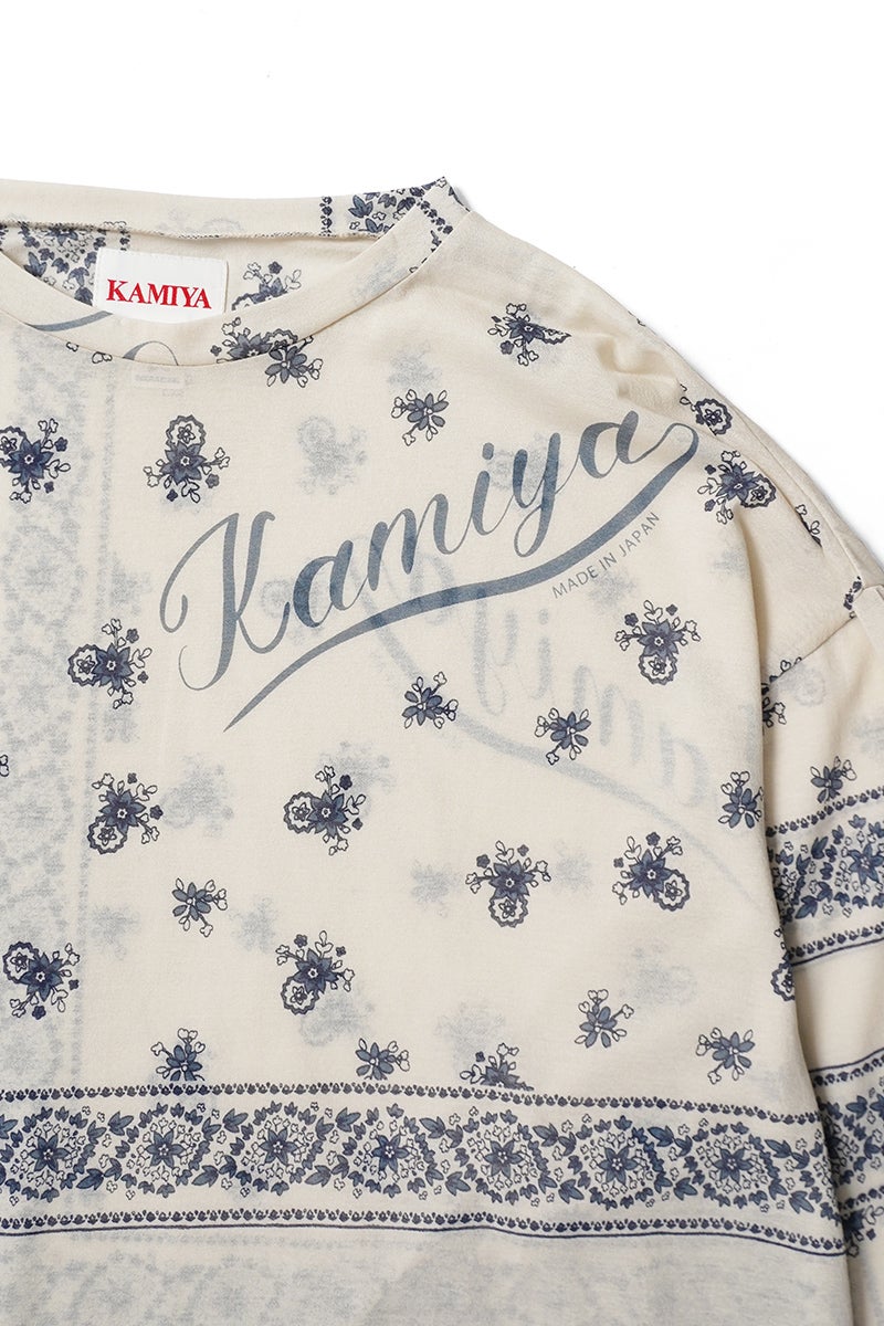 KAMIYA(カミヤ) Bandana Print Sheer Jersey L/S Tee バンダナプリントシアージャージー長袖Tシャツ G16LT079