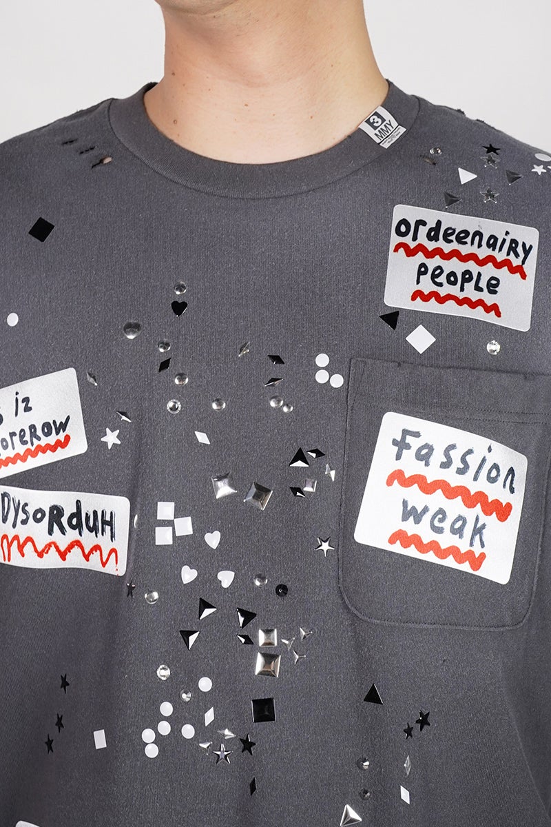 Maison MIHARA YASUHIRO(メゾン ミハラヤスヒロ) EMBELLISHED STICKER TEE エンベリッシュド ステッカーTシャツ A16TS592