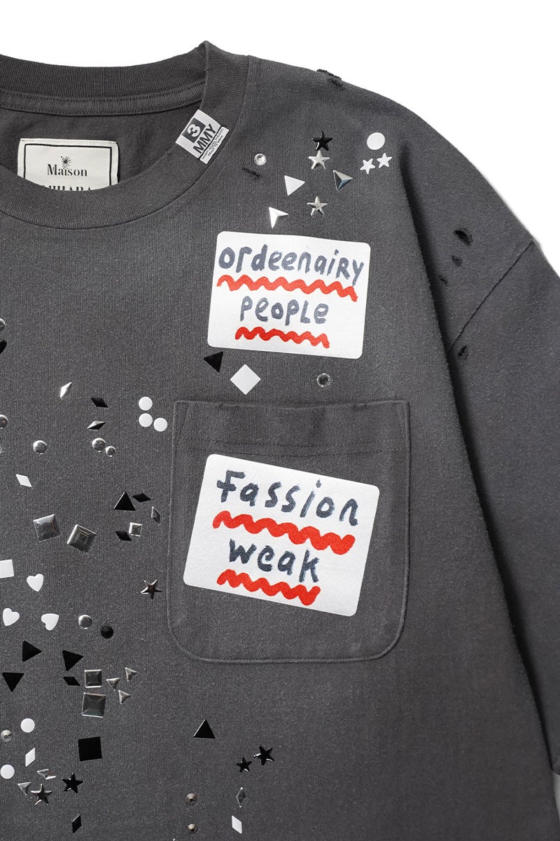 Maison MIHARA YASUHIRO(メゾン ミハラヤスヒロ) EMBELLISHED STICKER TEE エンベリッシュド ステッカーTシャツ A16TS592